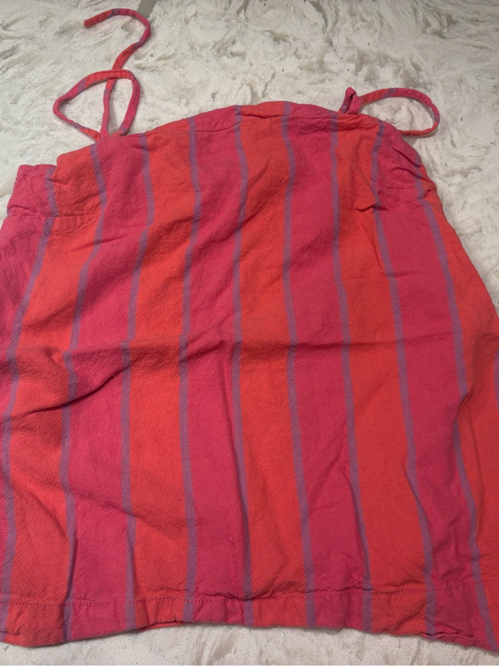 Free People Orange -Pink Striped two Piece Dress - Lightweight Summer Tank